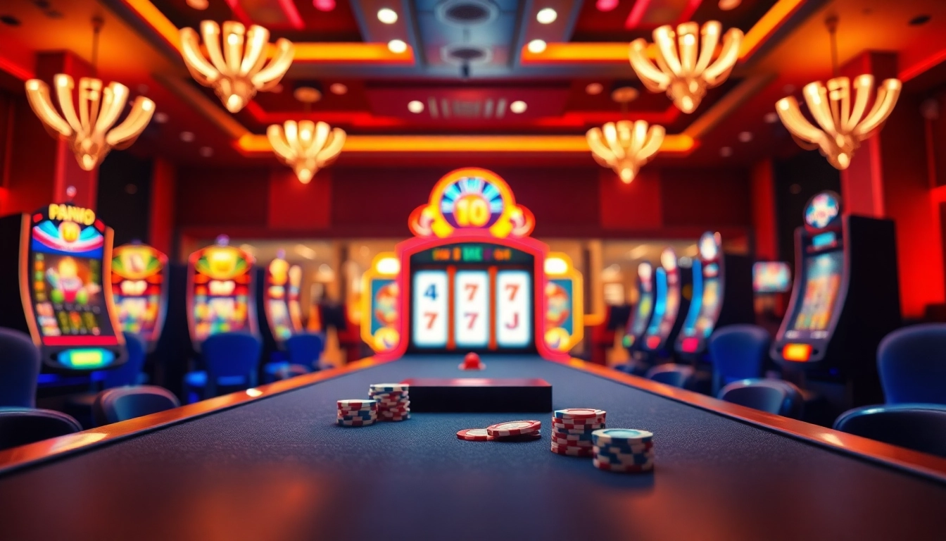 Erleben Sie aufregende online casino free spins an bunten Spielautomaten mit lebendigen Lichtern und einer einladenden Casino-Atmosphäre.
