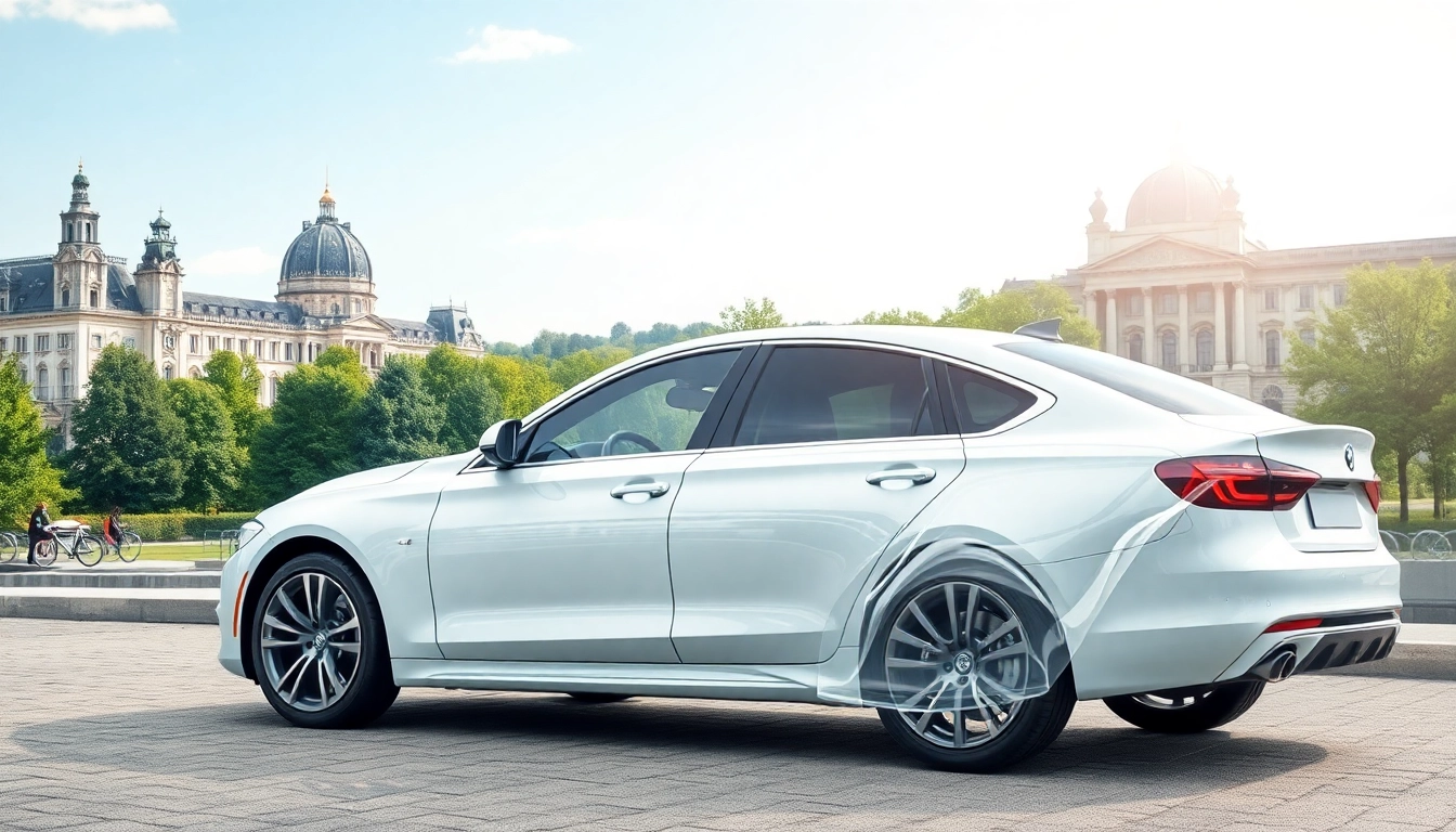 Lackschutzfolie München auf einem Auto in München, die einen glänzenden Schutz bietet.