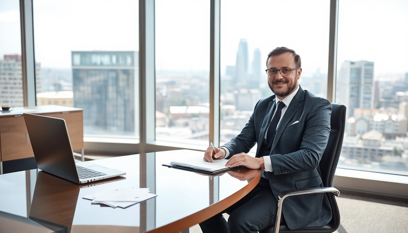 Headhunter Mannheim beim Arbeiten in einem modernen Büro, zeigt Expertise in der Personalvermittlung.