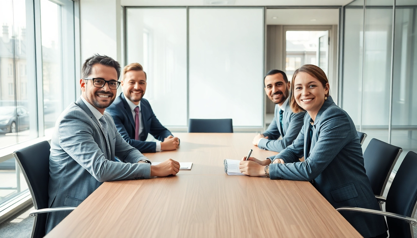 Professionelle Rekrutierungssitzung mit einem Headhunter Karlsruhe, dynamisches Team diskutiert Strategien.