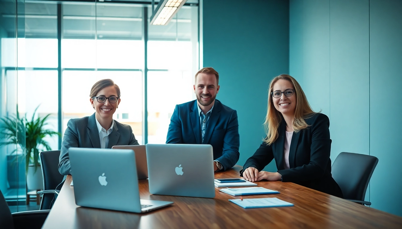 Professionelle Interaktion in der Personalvermittlung zeigt Fachkräfte in einem inspirierenden Meetingaum.