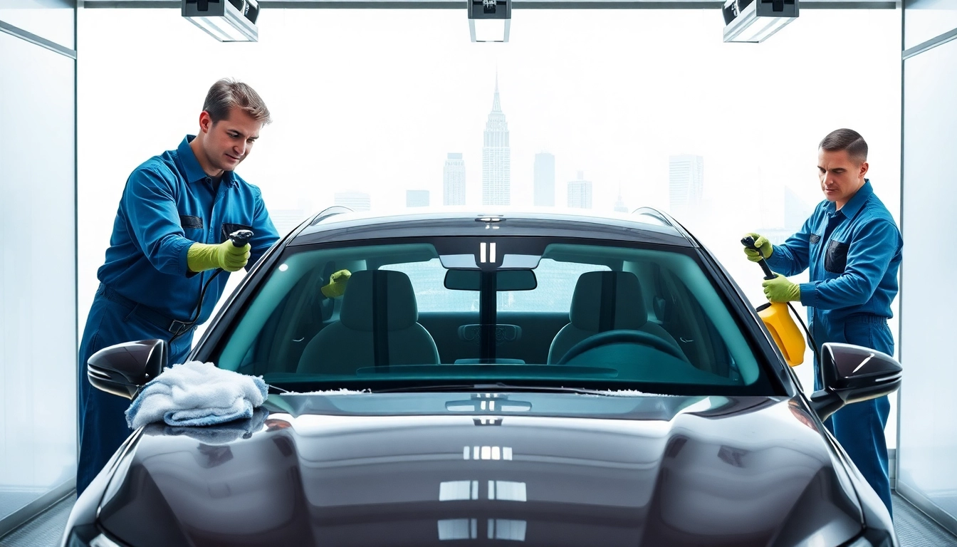 Vollständige Fahrzeugaufbereitung für Leasing Rückgabe Vorbereitung München mit professionellen Reinigungsexperten bei der Arbeit.