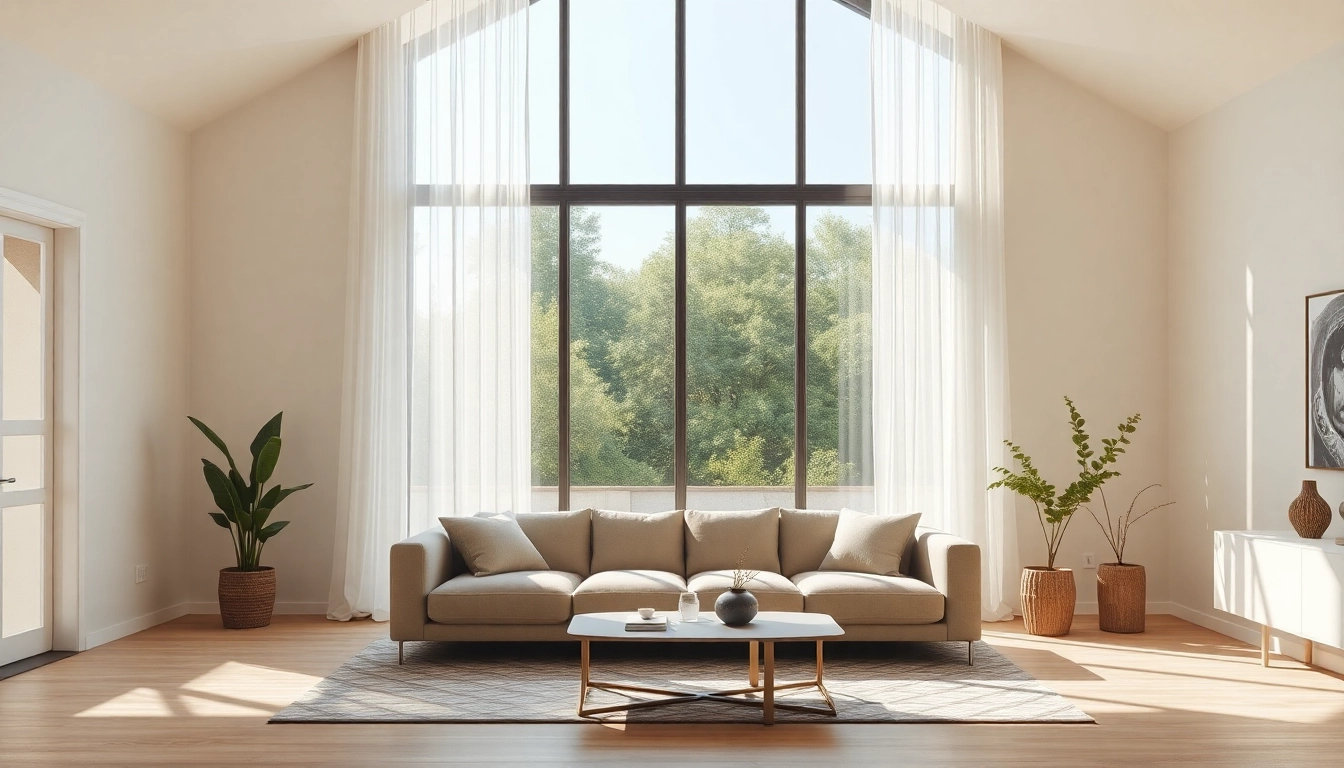 Maßgefertigtes Plissee nach Maß, das ein modernes Wohnzimmer mit einem eleganten Design und einem warmen, einladenden Ambiente bereichert.