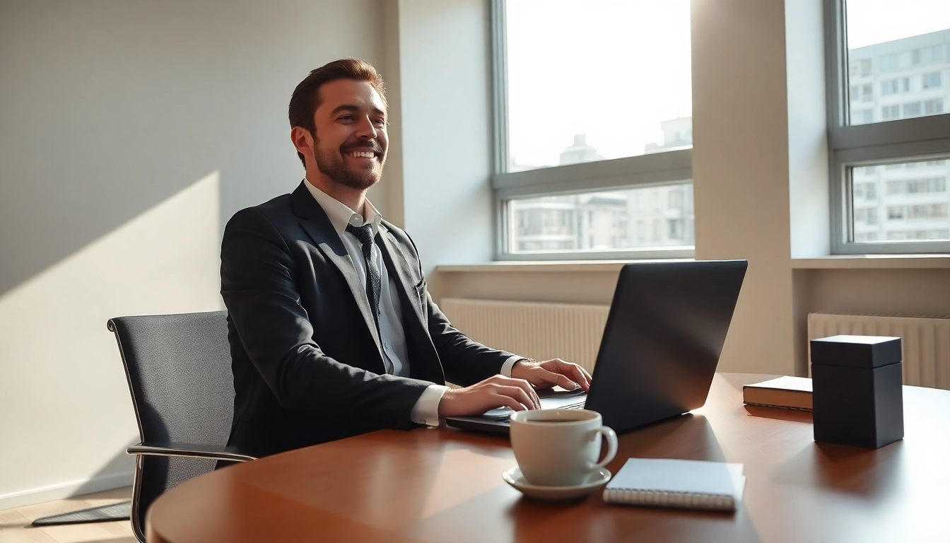 Professioneller Headhunter Frankfurt in modernem Büro bei der Arbeit.